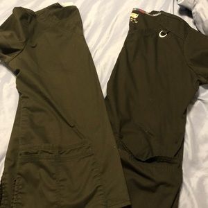 Dickies 2 scrub top lot, size medium